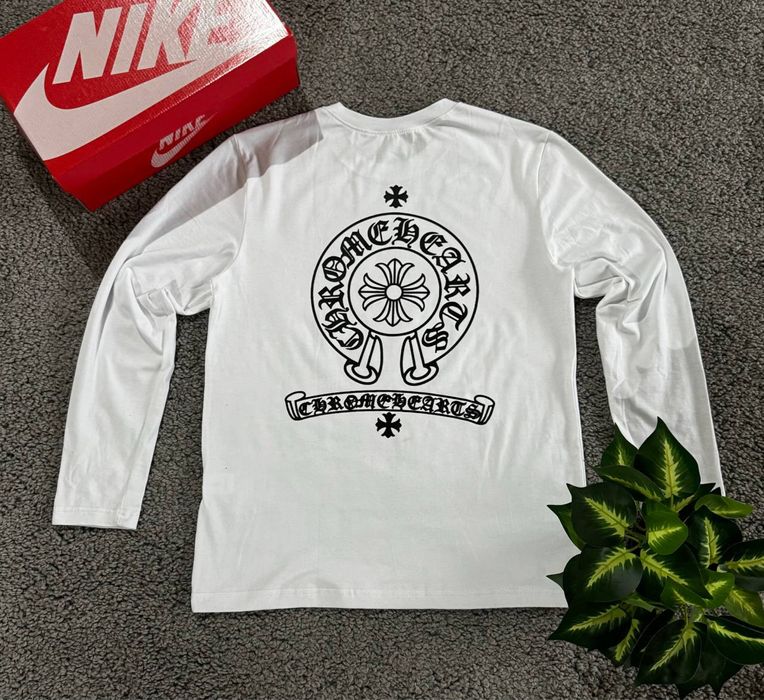 Лонгслів Chrome Hearts / Білий Лонгслів Хром Хартс / Лонгслив Хром