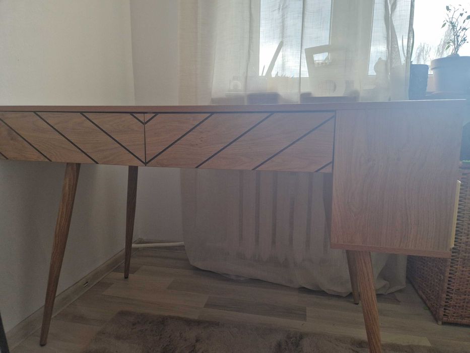 Biurko Etsima Dąb/Czarny mat 120cm Agata meble