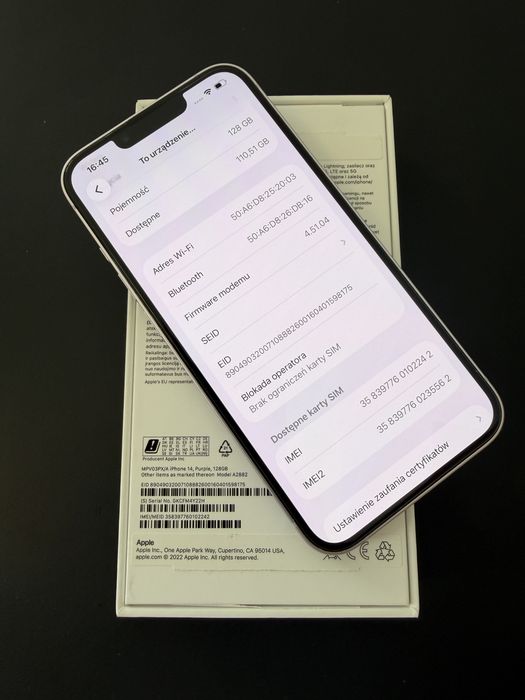 Iphone 14 128 bateria 100%