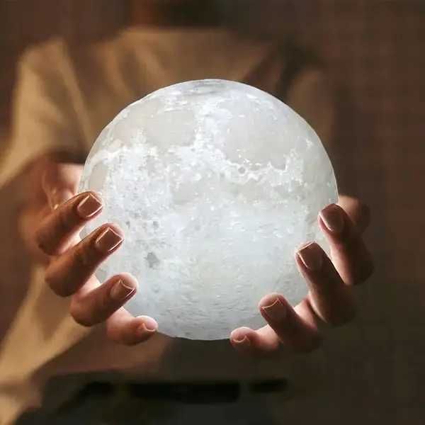 3D Moon Lamp 15 см | Акумуляторний нічник Місяць USB