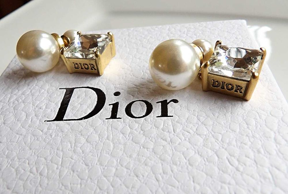 Dior kolczyki perła i kryształ