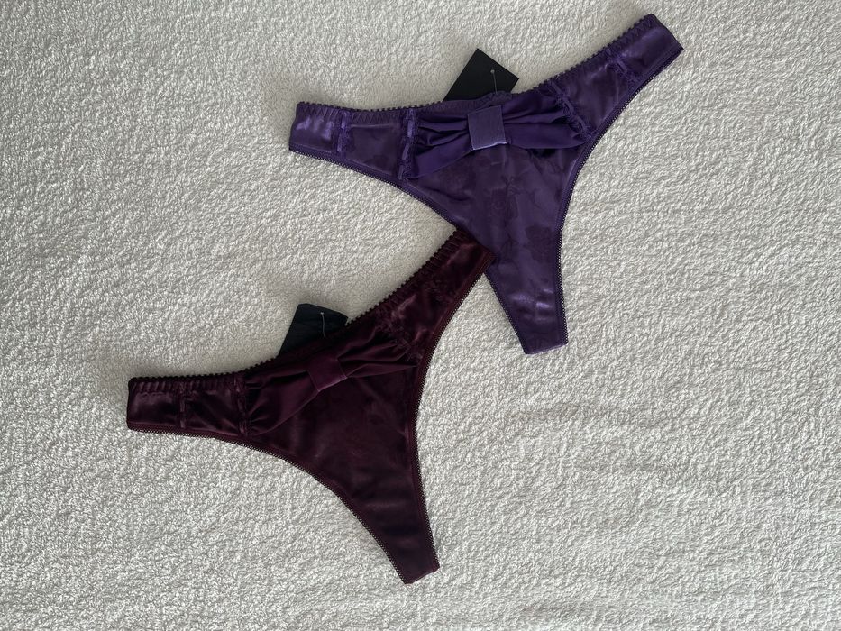 Nowe majtki stringi fiolet bordo S-L
