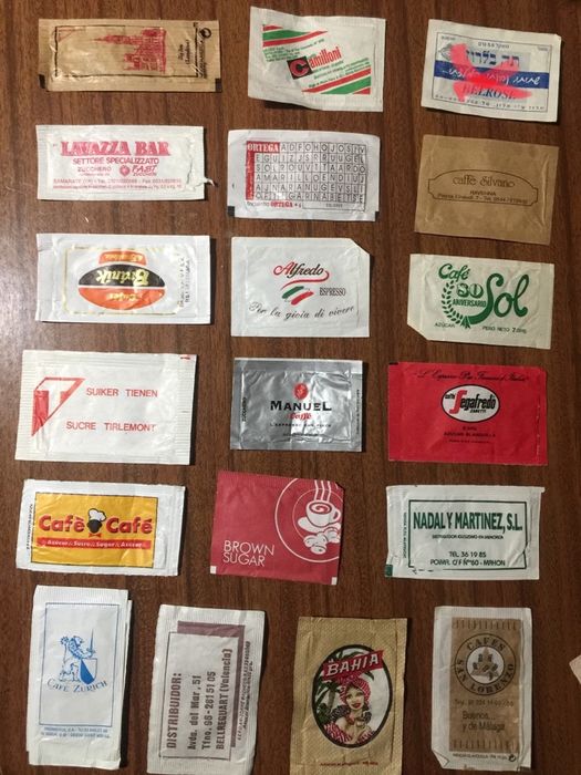 Pacotes açucar marcas café - estrangeiros anos 40, 50, 60
