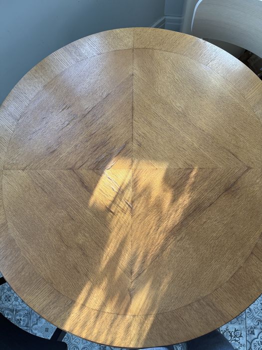 Okrągły stół Art Déco, lata 20.–30., fornir – do renowacji