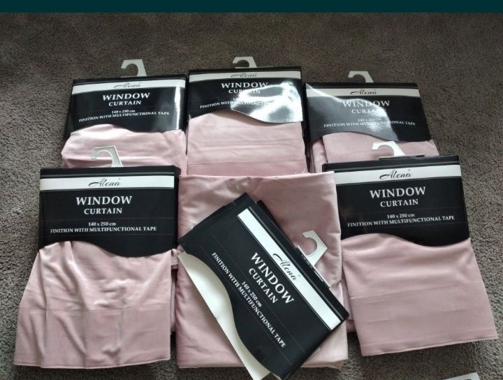 Zasłona Zasłony Róż Mat Velvet Tunel Taśma