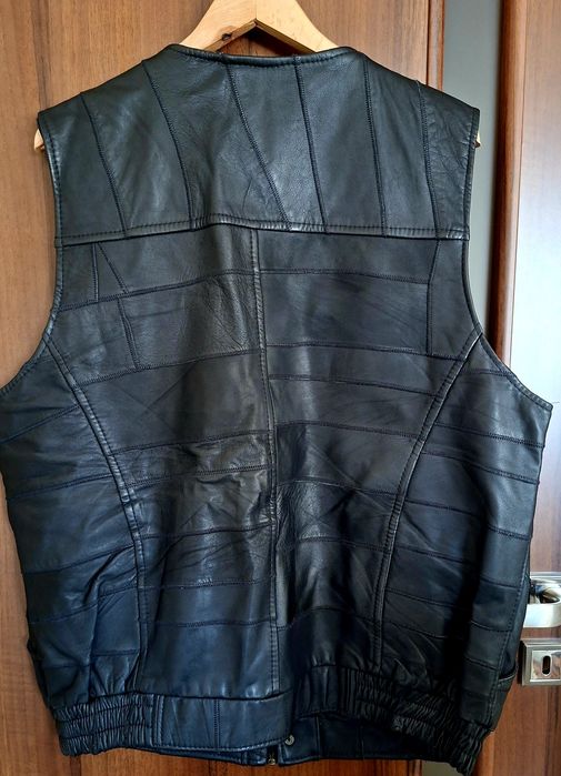 Czarna kamizelka z naturalnej skóry