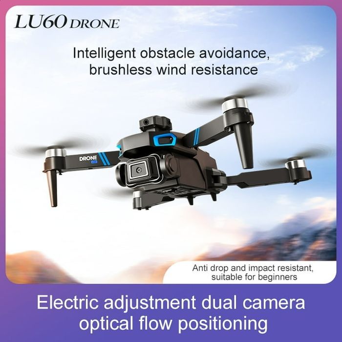 Drone  LU60 com câmaras duplas 4K, drone RC dobrável, brin
