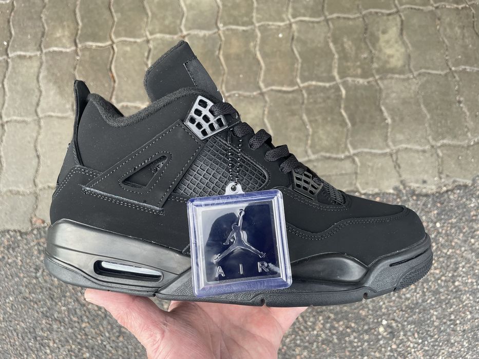 Jordan 4 Retro Black Cat кожа шкіра 41-46