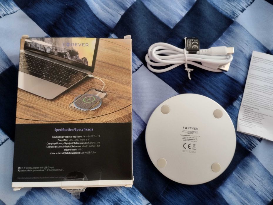 Nowa Ładowarka bezprzewodowa High Power Forever LB-PD1 15W  usb-c Nowa