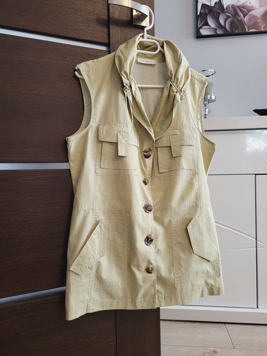 Jasnozielona bluzka kamizelka bawełna y2k Elisa Cavaletti rozmiar L