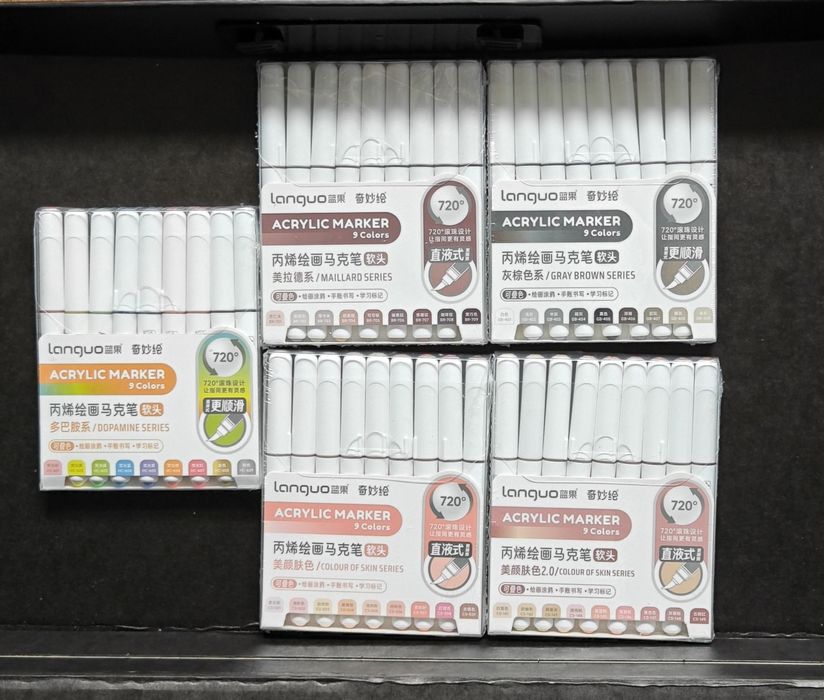 Акрилові маркери languo нові кольори для розмальовок