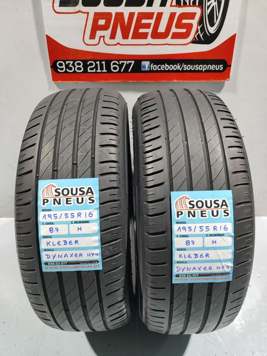 2 pneus semi novos 195-55R16 Kleber - Oferta da Entrega
