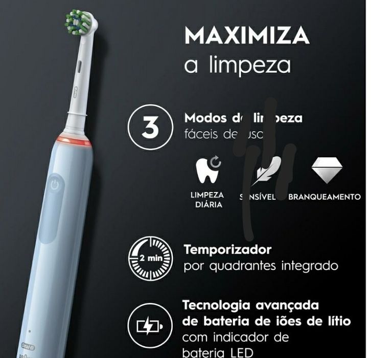 Escova de dentes elétrica Oral-B Braun com carregador