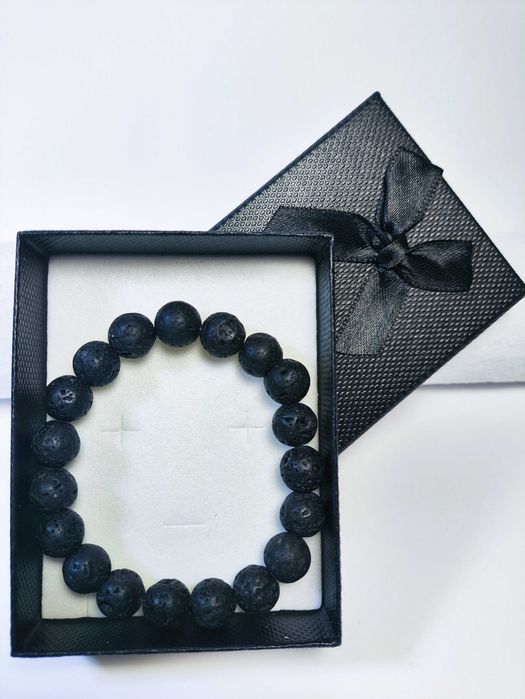 Pulseira de Pedra Vulcânica Natural Contas de Lava Acessório de moda joias feitas à mão - Aromaterapia