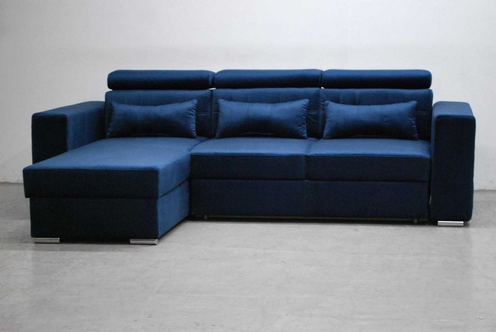 NOWOCZESNY NAROŻNIK z funkcja spania + pojemnik M77 rogówka sofa