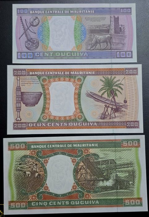 Mauretania zestaw z 2002r UNC bardzo duże banknoty