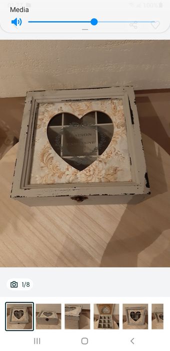 Pudełko serce decupage kolekcja vintage pudełeczko na biżuterię tkmaxx