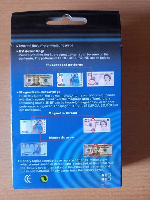 Detetor Notas falsas portátil