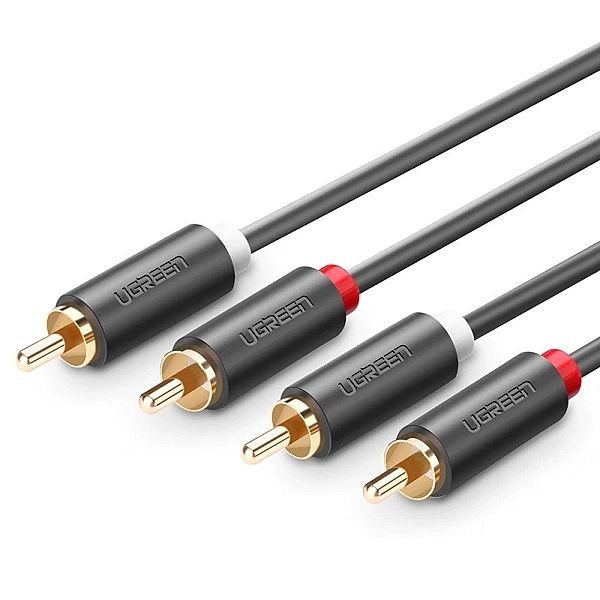 Ugreen kabel przewód stereo audio wideo 2 RCA 2x Cinch 5m szary (10520