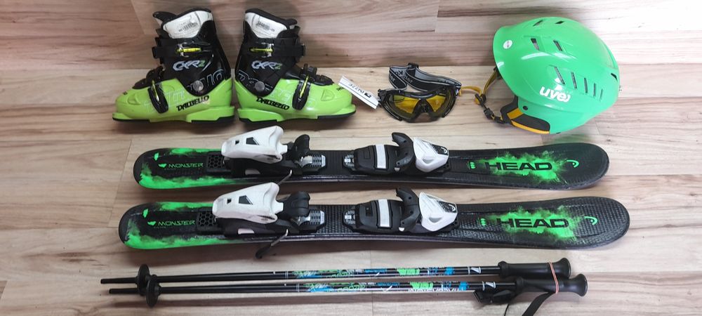 Komplet 87cm HEAD MONSTER  Buty 19.5cm Kask Kijki Gogle