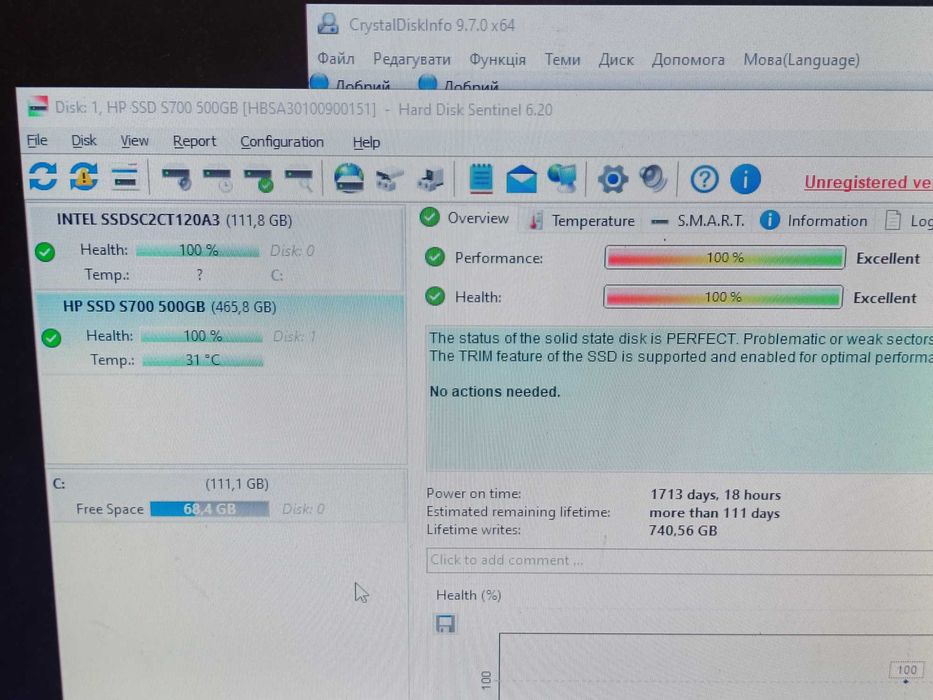 SSD диск ССД HP S700 500GB Sata3 100% ЗДОРОВЯ! надійний та якісний SSD!