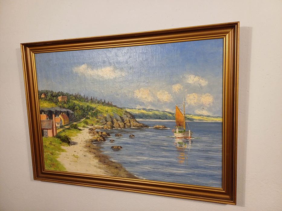 Stary obraz na płótnie sygnowany