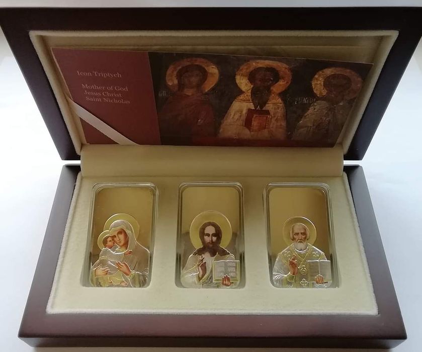 Ніує набір 3 шт. 2 долара 2012р. ТРИПТИХ !Срібло 999 проби! Сертифікат