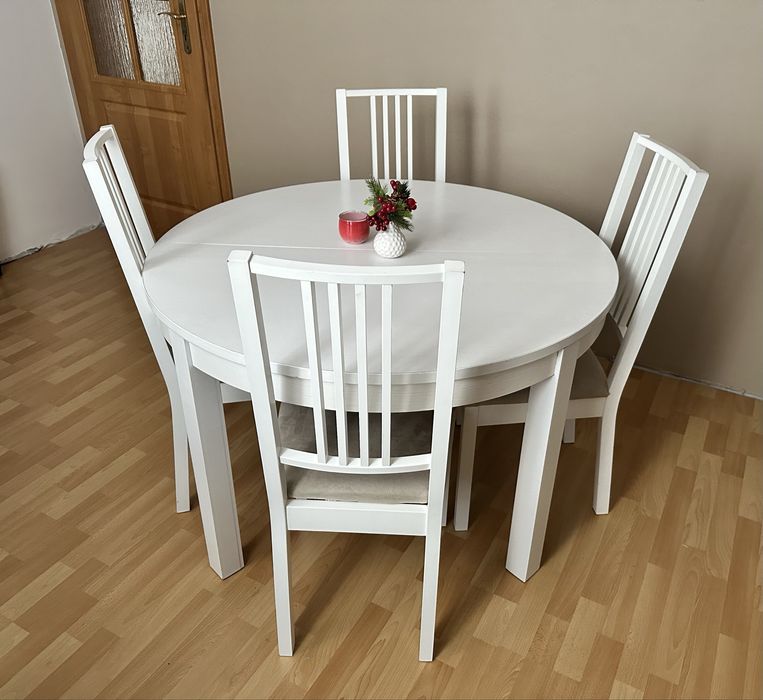 Stół okrągły, rozkładany, Ikea BJURSTA