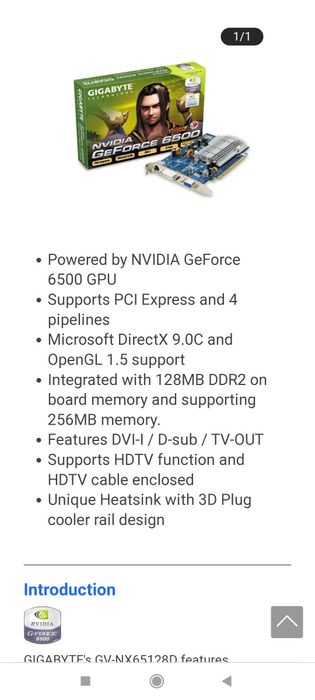 Karta graficzna Gigabyte GV-NX65128D Powered by NVIDIA GeForce 6500 GP
