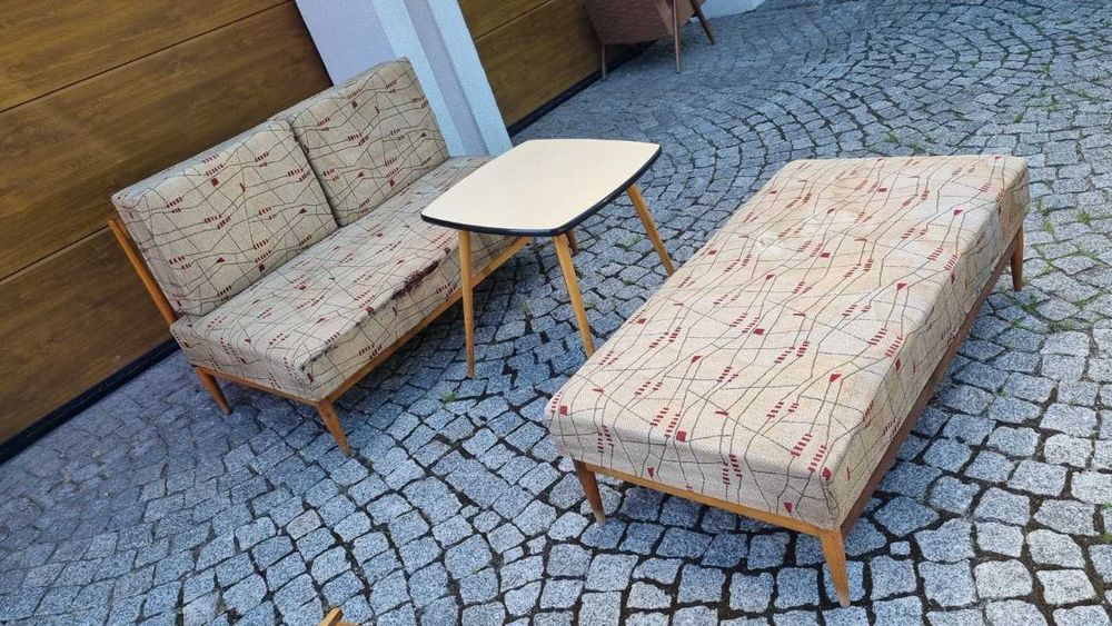 Sofa modułowa rogówka Design PRL lata 60 Polska do renowacji