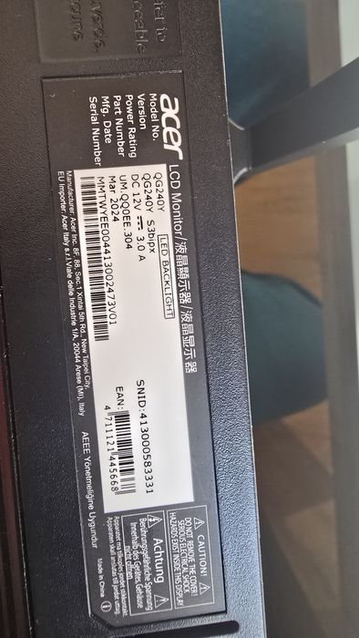 Monitor LED Acer Nitro QG240YS3BIPX 23,8 " 1920 x 1080 px VA 180Hz