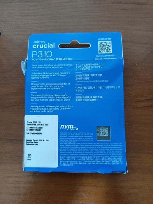 SSD M.2 Nvme Crucial P310 1Tb PCI Express 4.0 x4
