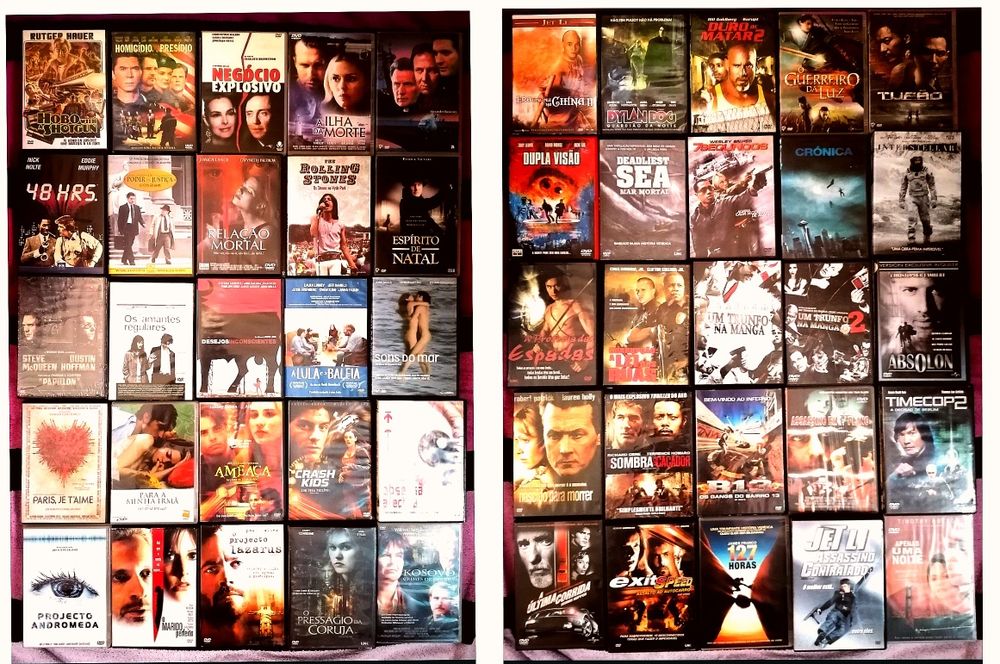 Lote 255 DVD's Originais, terror, ação, drama, aventura (LOTE 43)