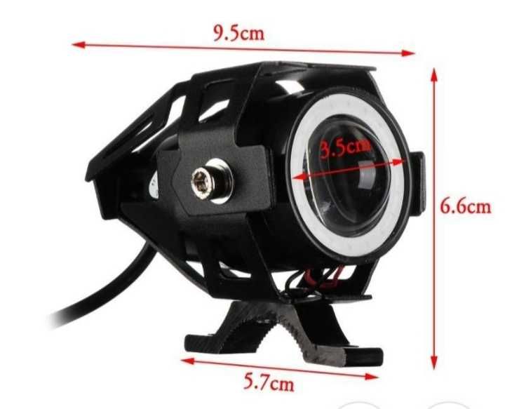 2PCS 125W MiniU7 Світлодіодні фари для мотоцикла Прожектор Angel Light