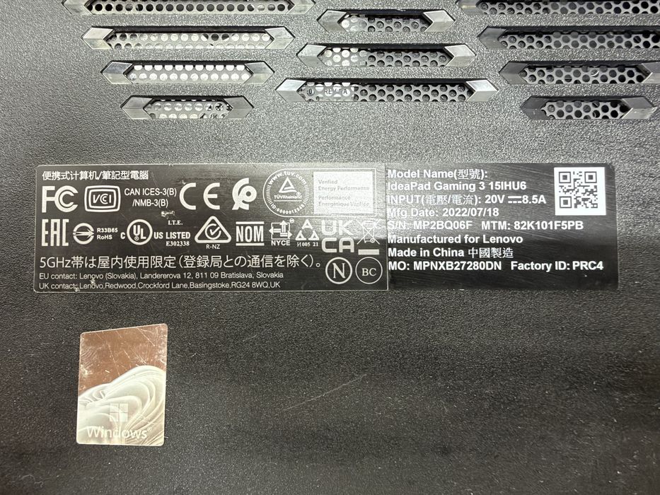 Lenovo ideapad 3 15IHU6 na części
