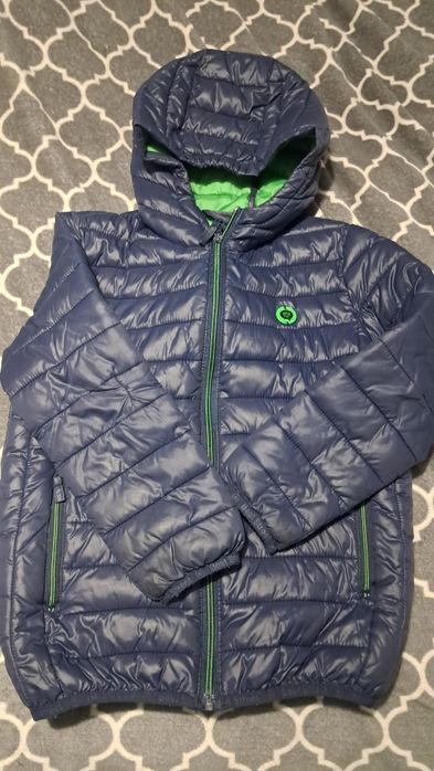 Kurtka wiosenna jesienna zielona z kapturem granat Reserved  r. Ok 128
