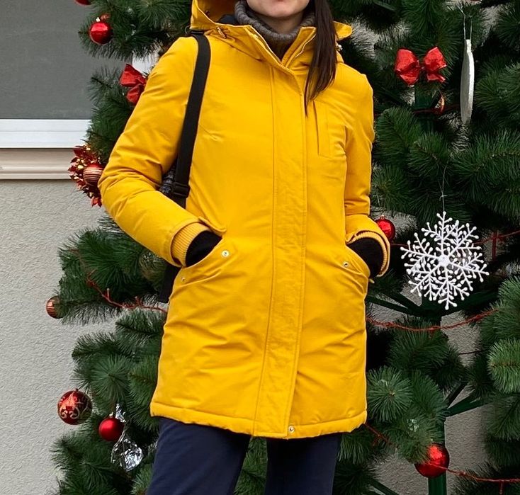 TOMMY HILFIGER женская желтая пуховая парка, зимняя куртка 70%пух/перо