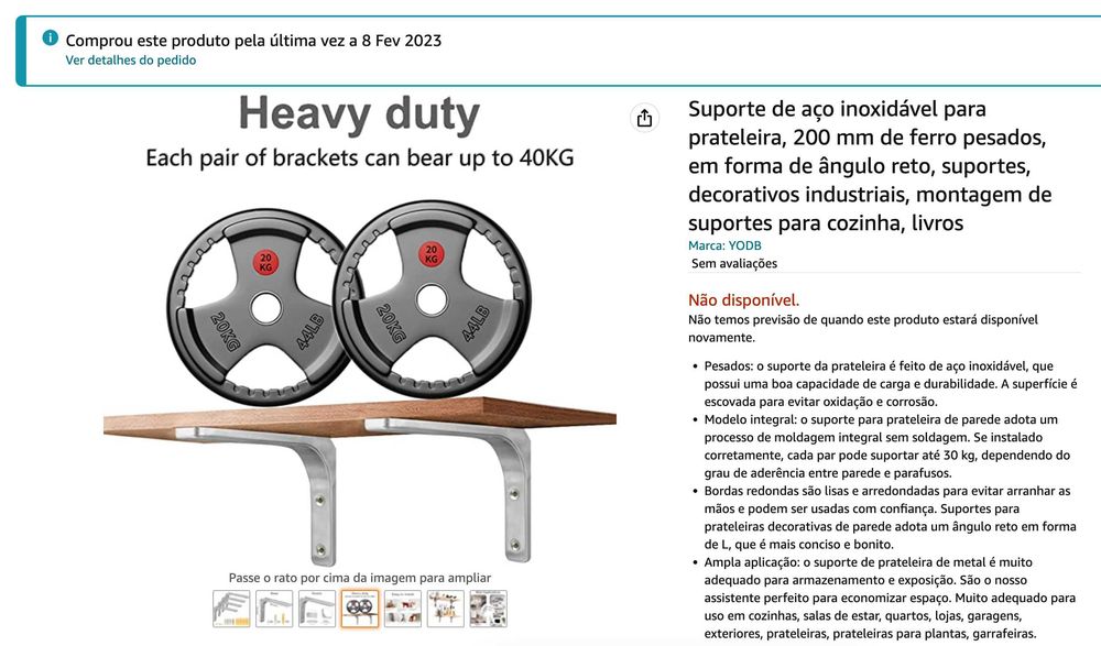 Suportes de Aço Inoxidável (acabamento escovado)