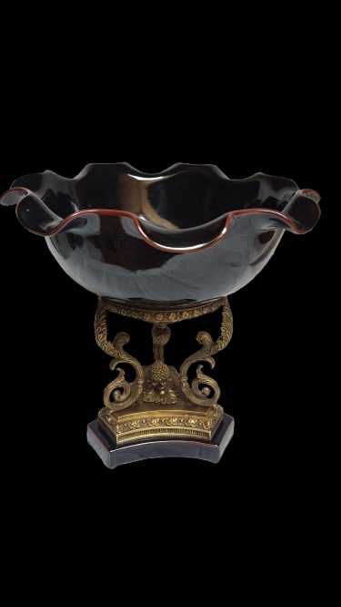 Patera duża porcelana i brąz