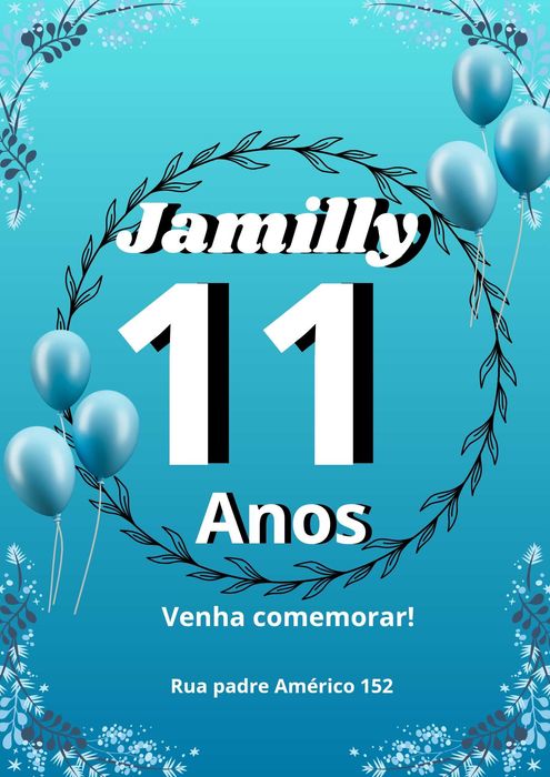 Convites digital infantil para aniversário.