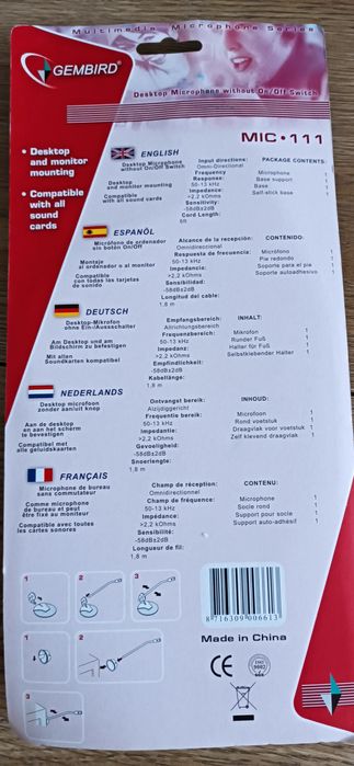 Mikrofon Gembird MIC 111 do komputera