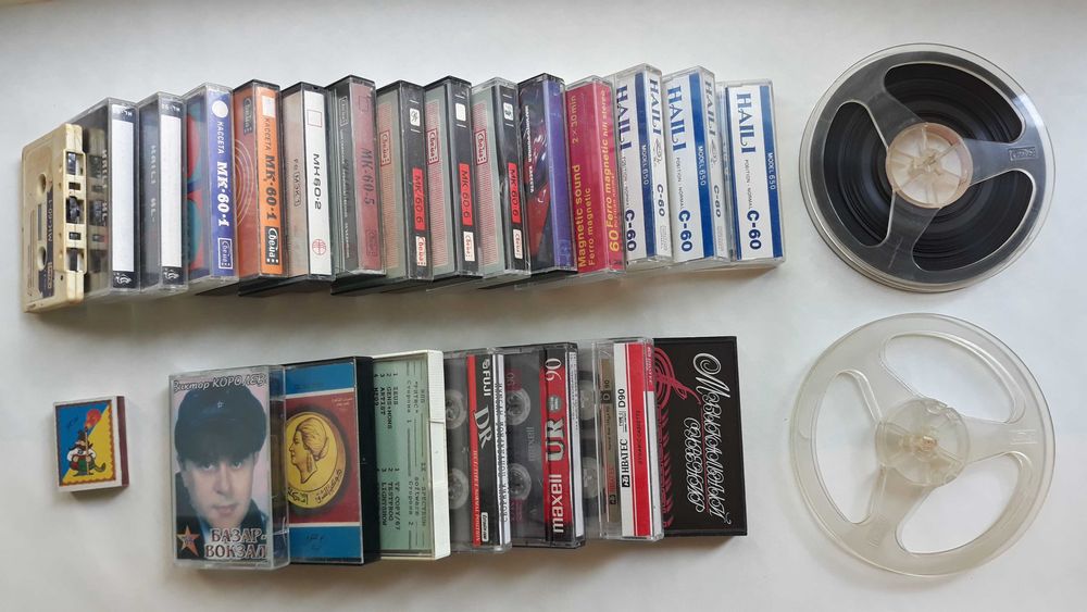 Цена за 24 шт. Аудиокассета кассеты магнитофонные бобина ссср