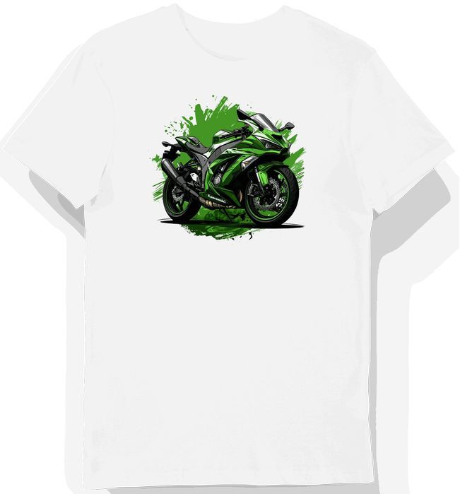 Koszulka męska biała Z Mechanicznym Duchem Kawasaki 3XL