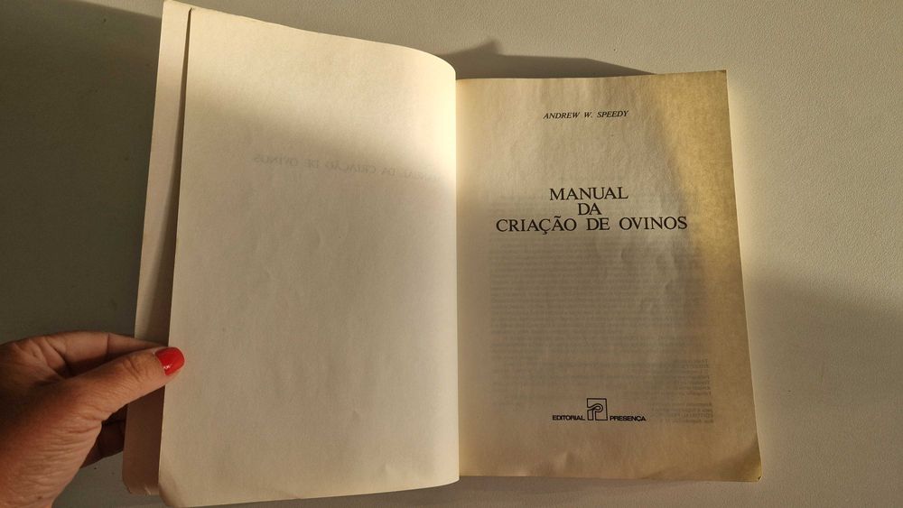 Livro Manual da Criação de Ovinos, Andrew W. Speedy