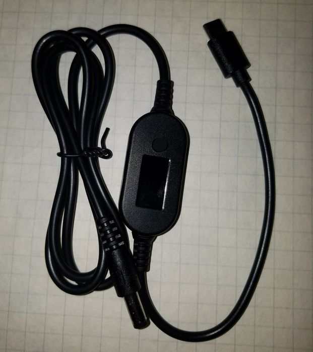 кабель живлення type-c 5.5 x 2.5 5V 9V 12V 15V 20V 28V 100-140Вт 5A 1м