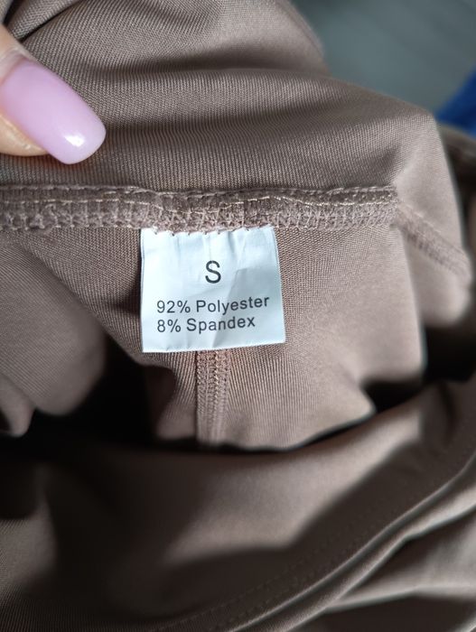 Legginsy brązowe beżowe