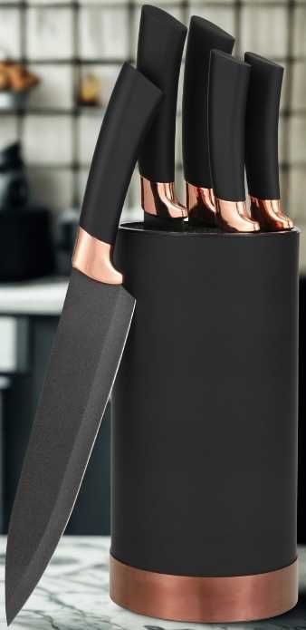 7w1 Zestaw Ostre Noże Kuchenne Stojak Blok Na Noże Stal Nierdzewna