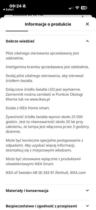 Lampa podlogowa led PILSKOTT