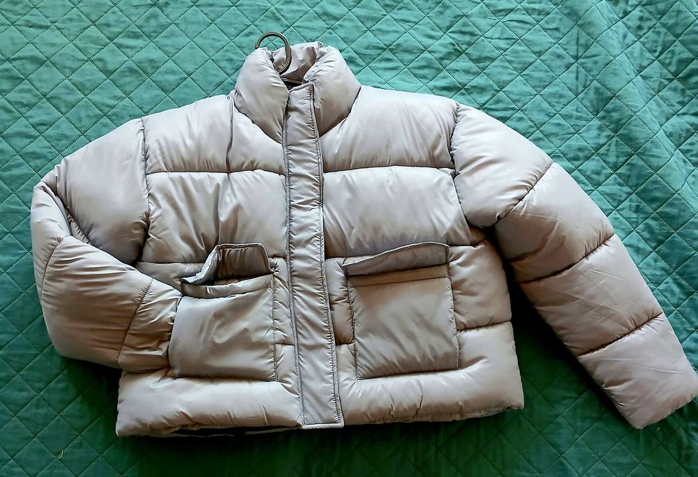 Błękitny Puffer BOOHOO – Pastelowy Oversize (NOWA Z METKĄ) 44