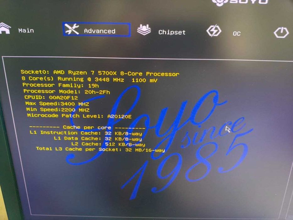 новый комплект Ryzen 7 5700X / SOYO B550M ARGB / 32 GB 3600